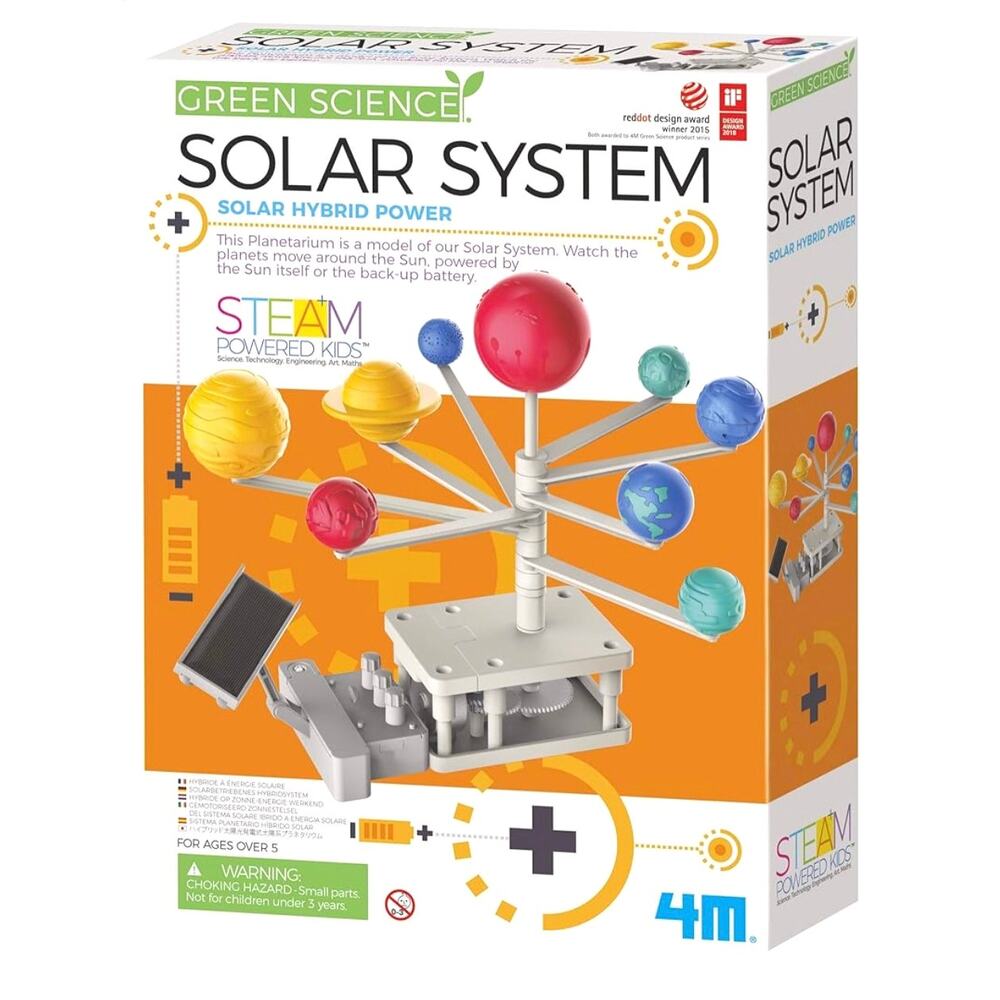 New 4M Green Science Solar System Motorized Hybrid Power Planetarium STEM Toy